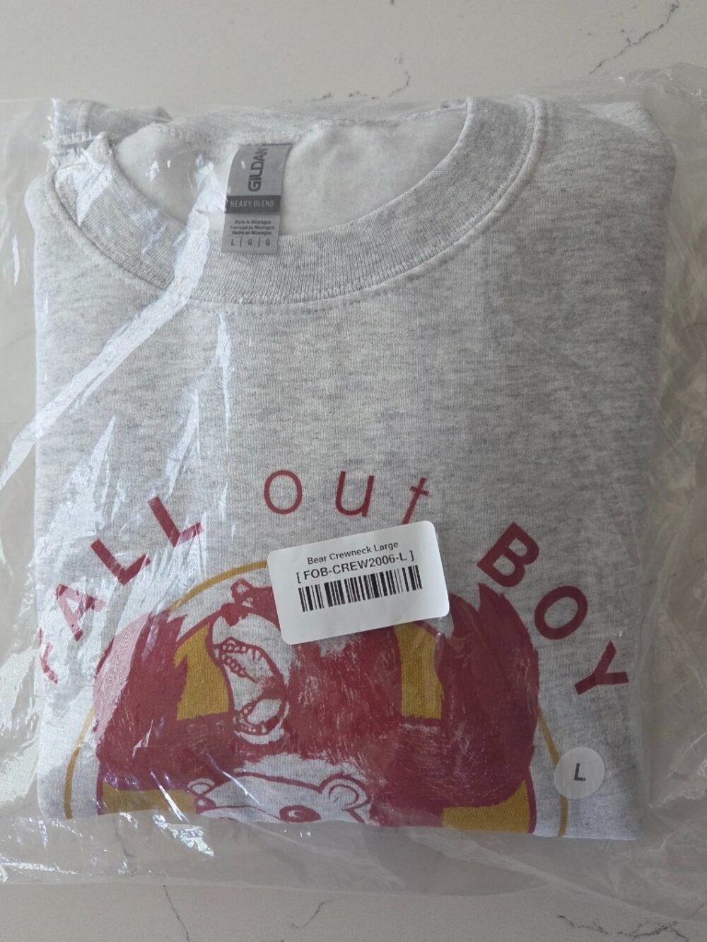 Fall Out Boy Folie à Deux Anniversary Crewneck, Gray, Size L - Picture 2 of 3
